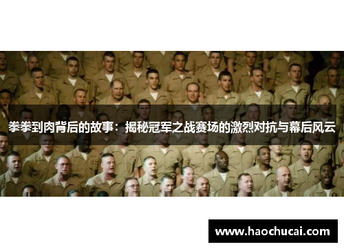 拳拳到肉背后的故事：揭秘冠军之战赛场的激烈对抗与幕后风云